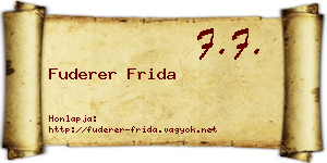 Fuderer Frida névjegykártya